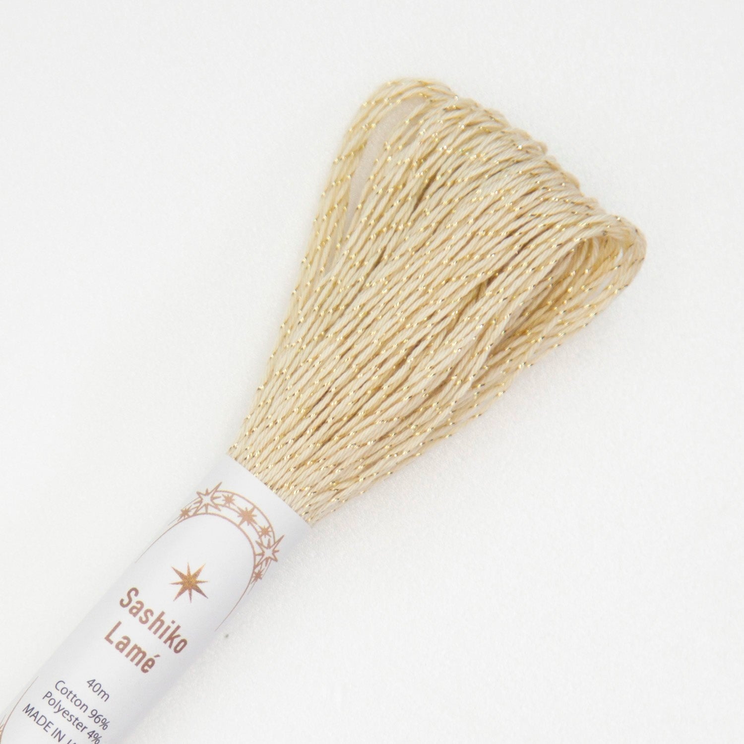 Japanese Lamé Sashiko Thread - Wheat (#SL2)-Stitched Modern