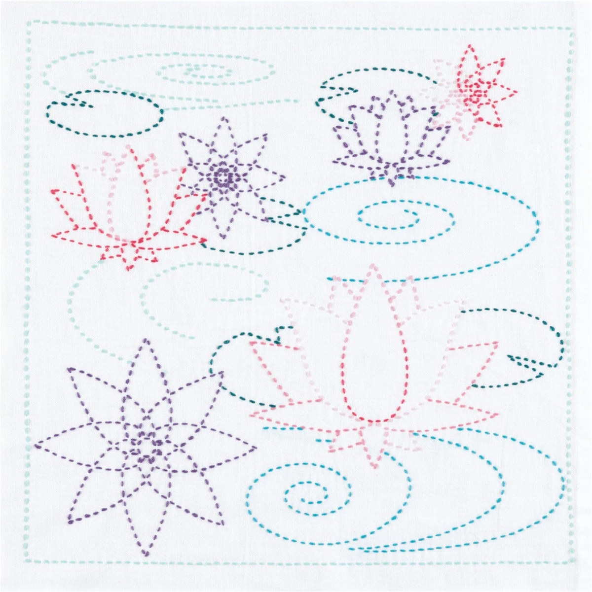 Lotus Flower Sashiko Embroidery Kit