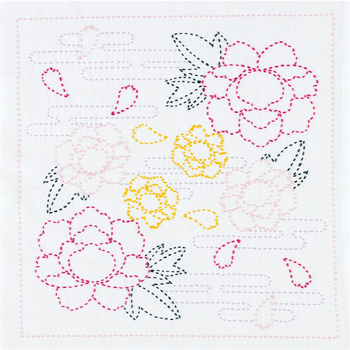 Peony Sashiko Embroidery Kit