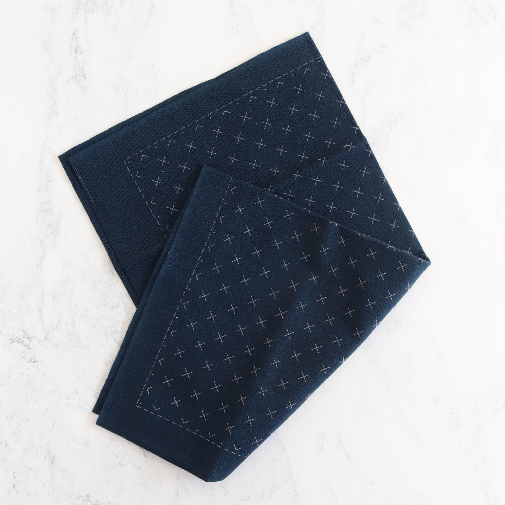 Olympus dotted sashiko sampler fabric in navy blue