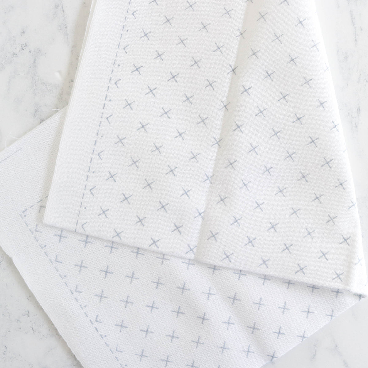 Sashiko Weaving (Kuguri-Sashi) Sampler Cloth - Asagao White