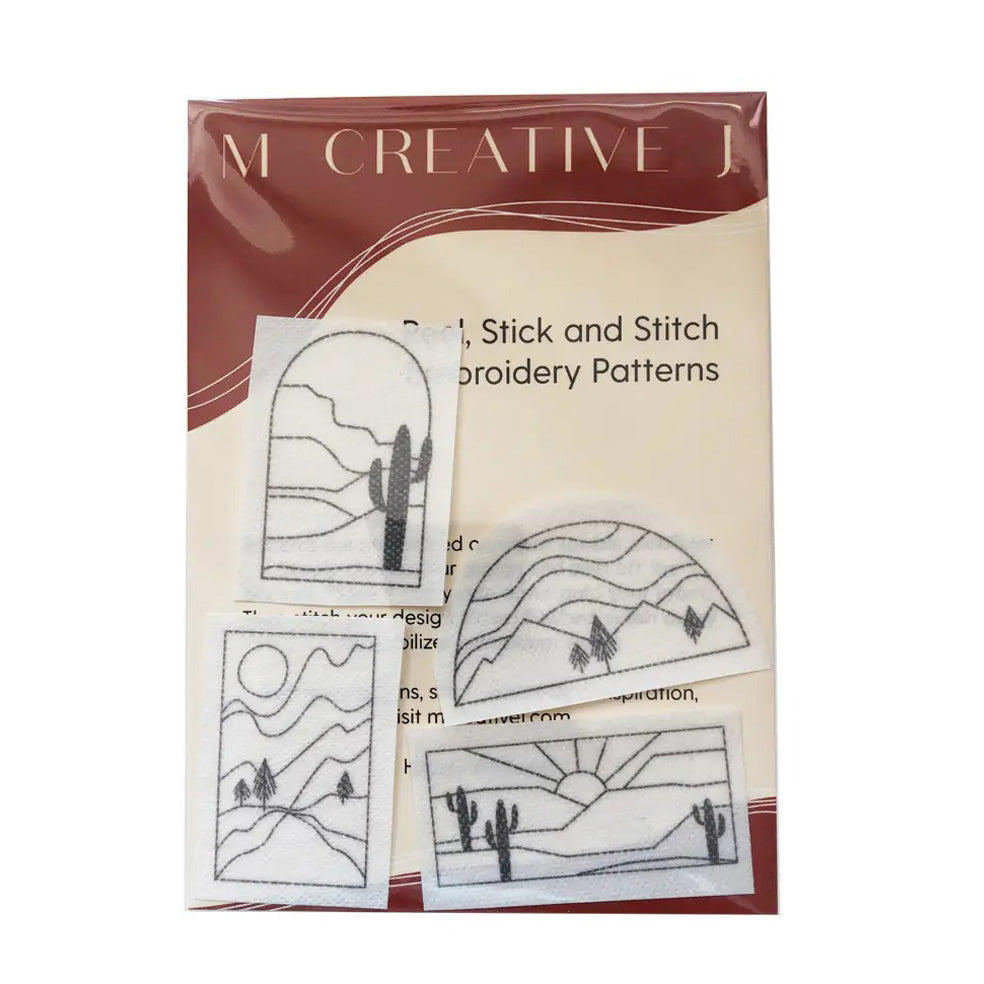 Peel, Stick, and Stitch Hand Embroidery Pattern -  Landscapes