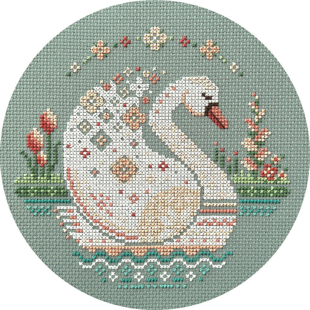 Blooming Swan Cross Stitch Pattern