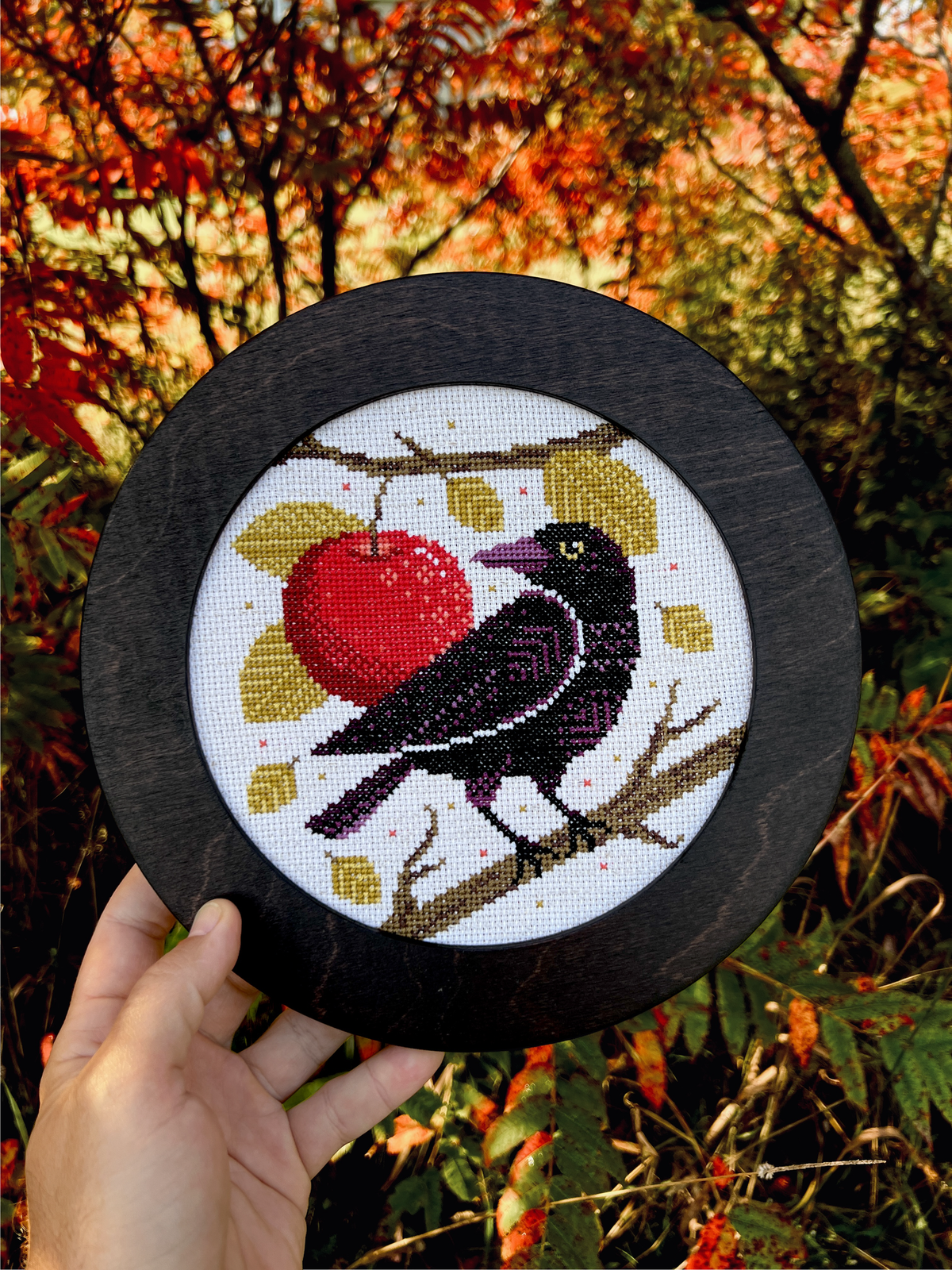 Orchard Raven Cross Stitch Pattern