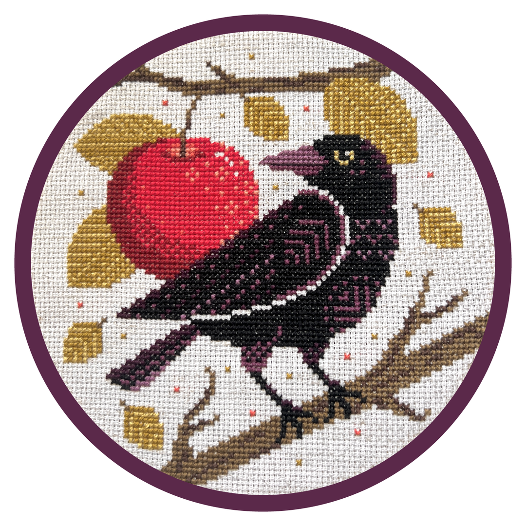 Orchard Raven Cross Stitch Pattern