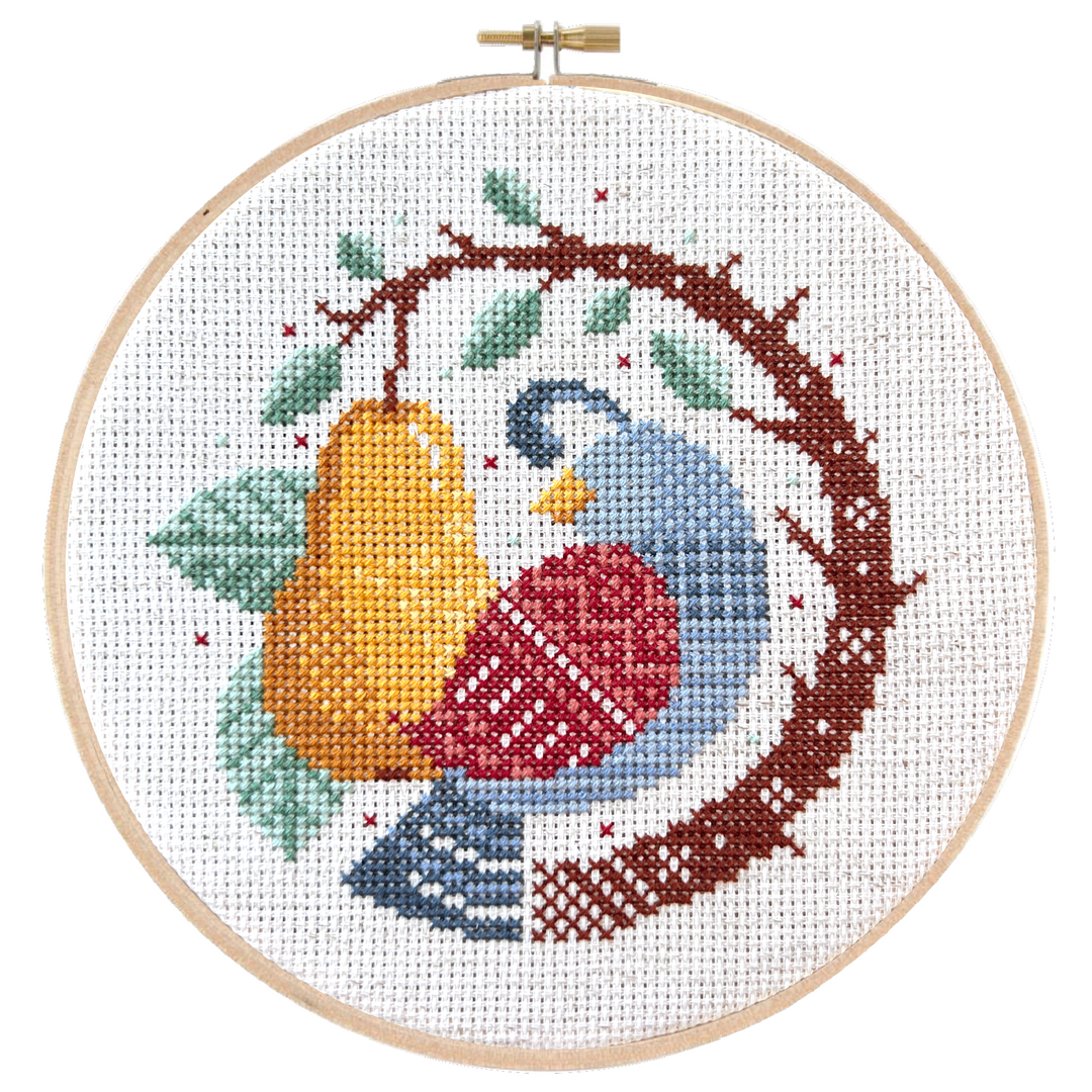 Partridge &amp; Pear Cross Stitch Pattern