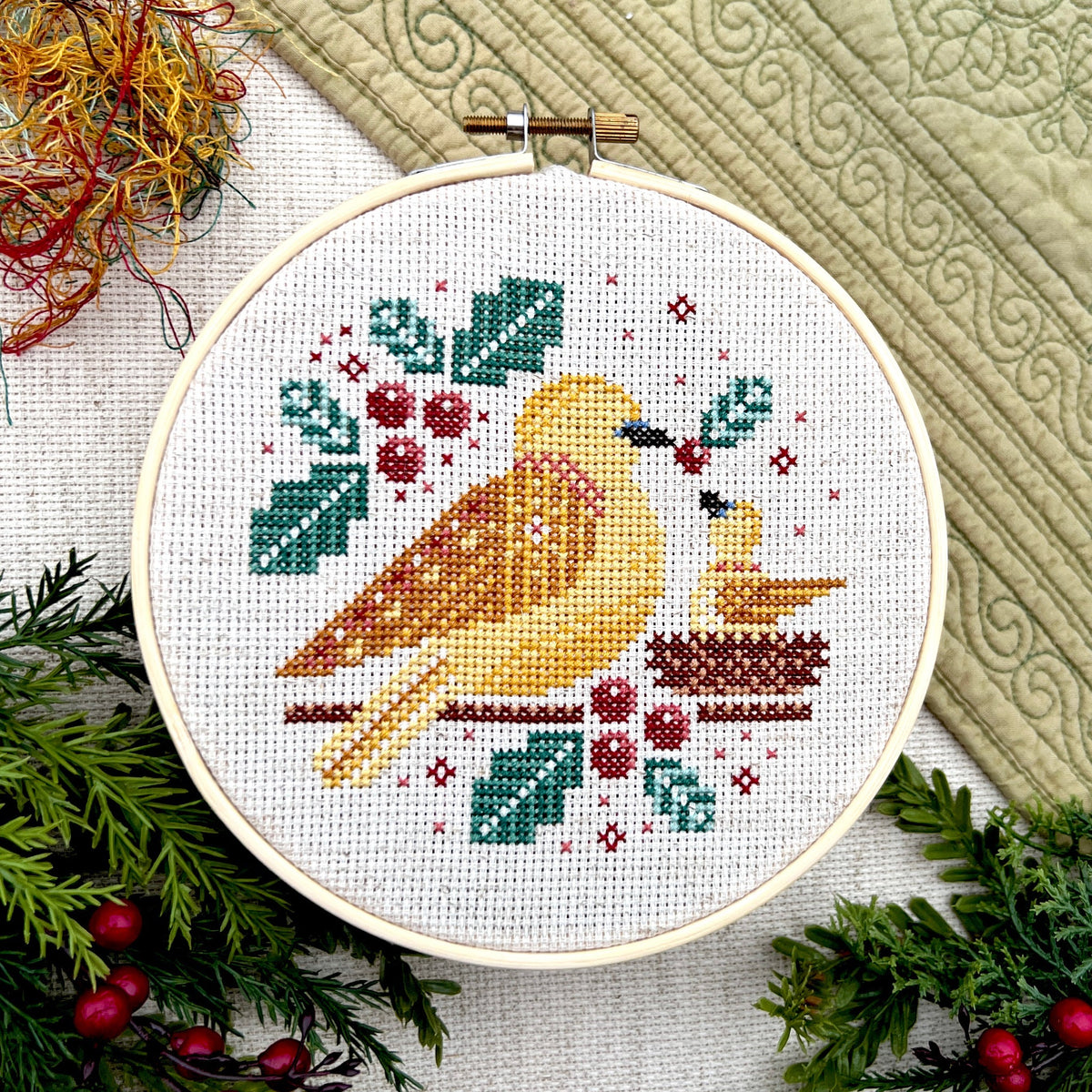 Turtle Doves Cross Stitch Pattern