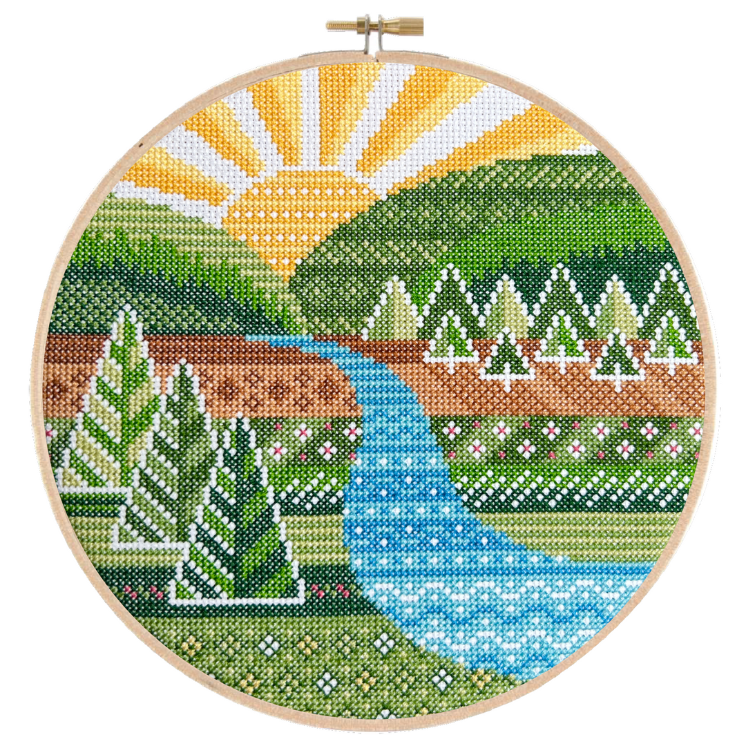 Winding River Cross Stitch Pattern