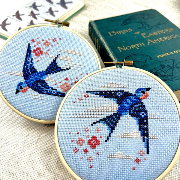 Swooping Swallows Cross Stitch Pattern - Stitched Modern