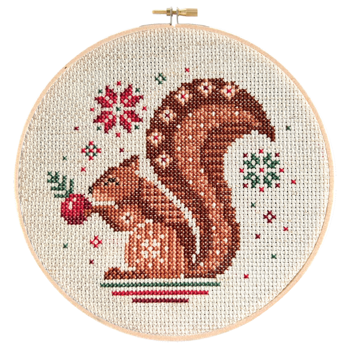 Jolly Squirrel Cross Stitch Pattern
