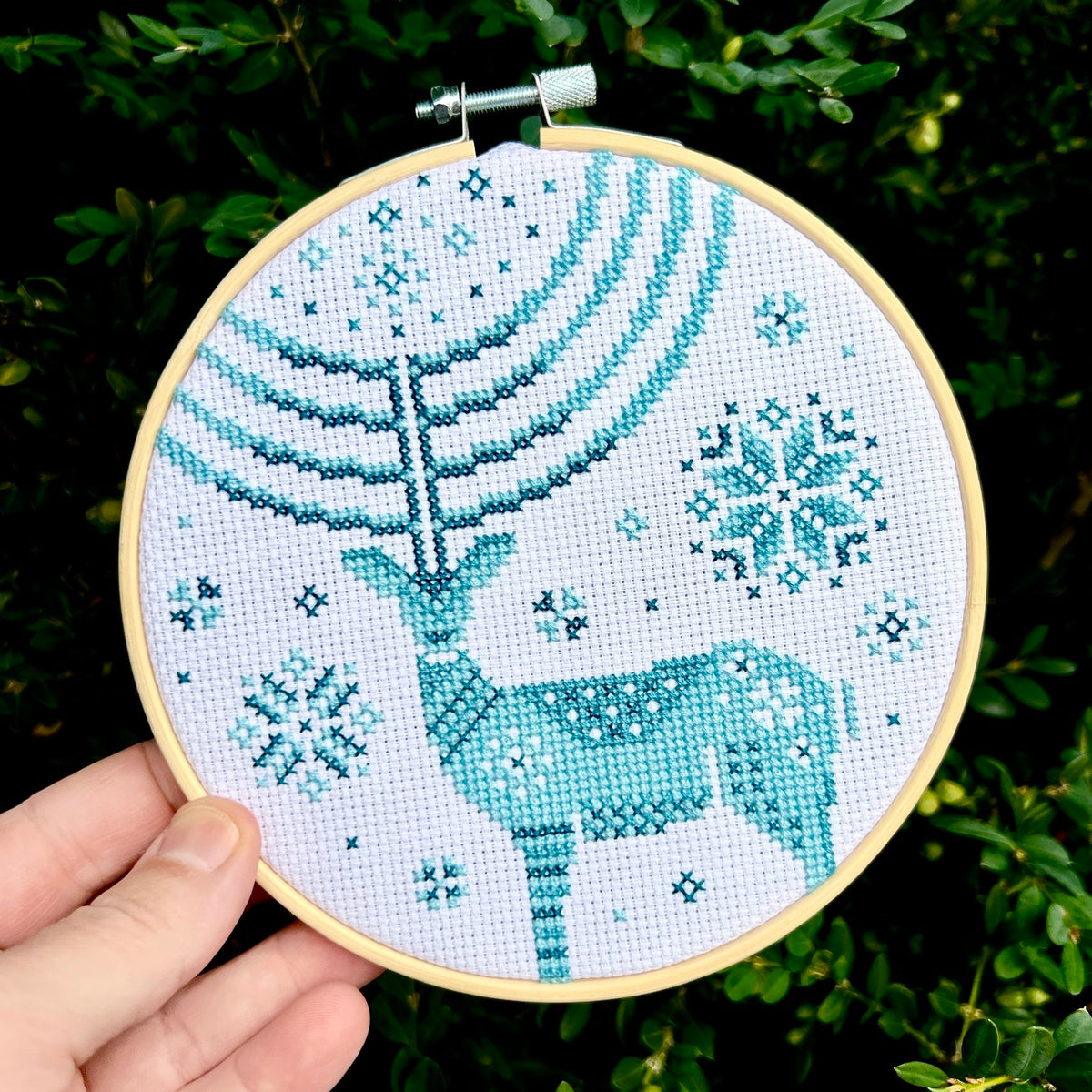 Winter Stag Cross Stitch Pattern