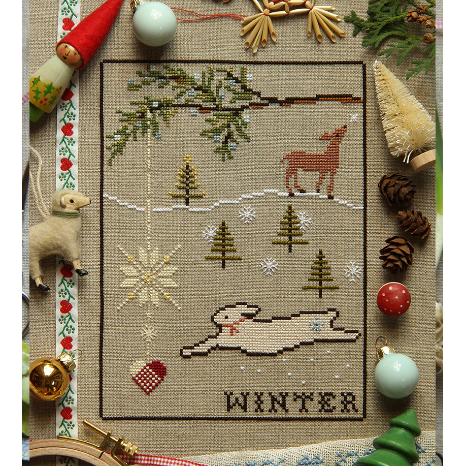Winter Rabbit Cross Stitch Pattern