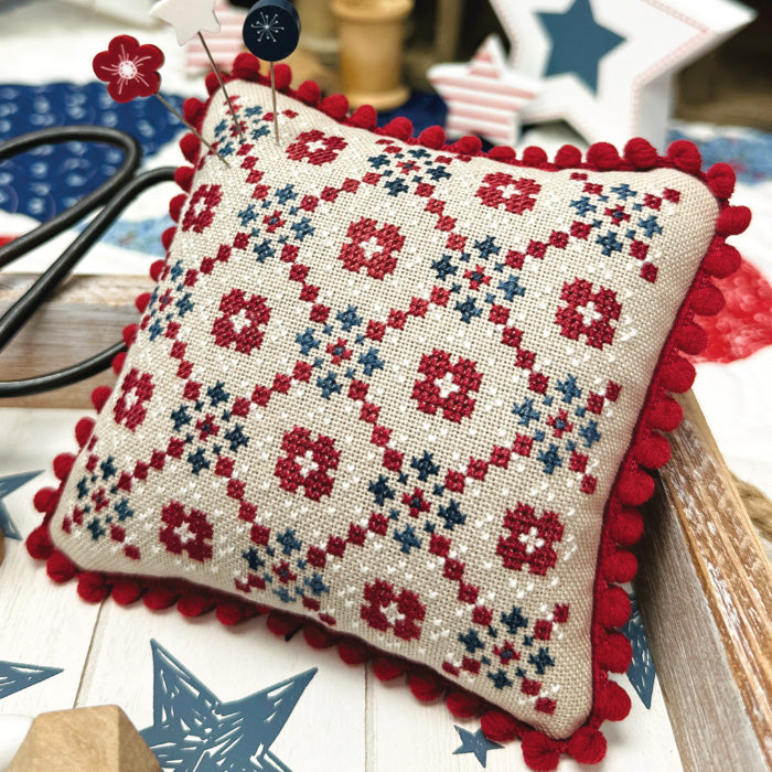 Red, White, and Blue Quilt Cross Stitch Pattern