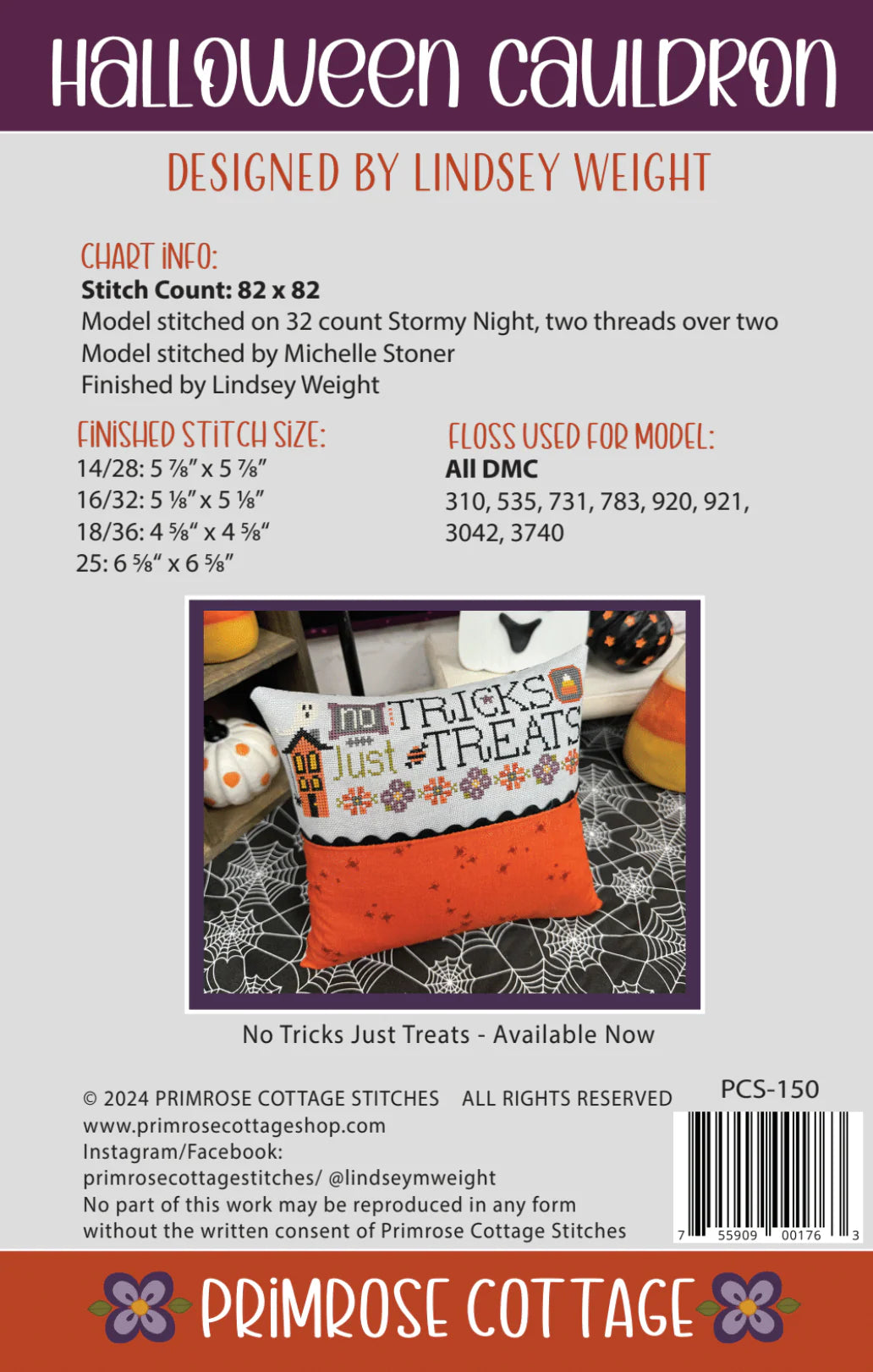 Halloween Cauldron Cross Stitch Pattern