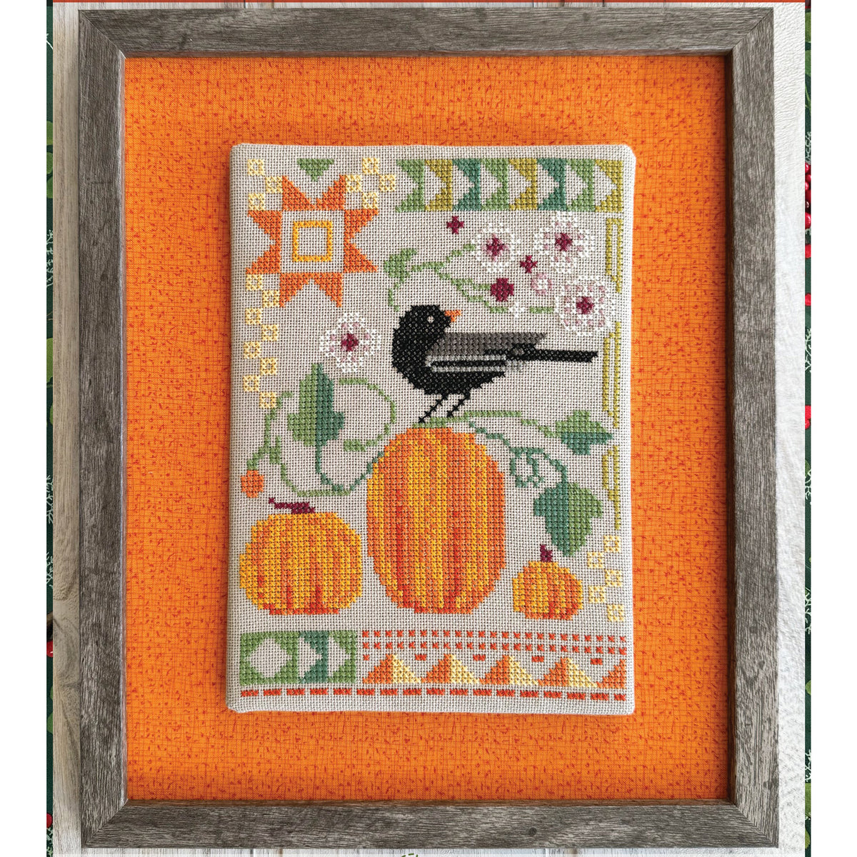 Seasonal Courier Cross Stitch Pattern - Blackbird&#39;s Autumn