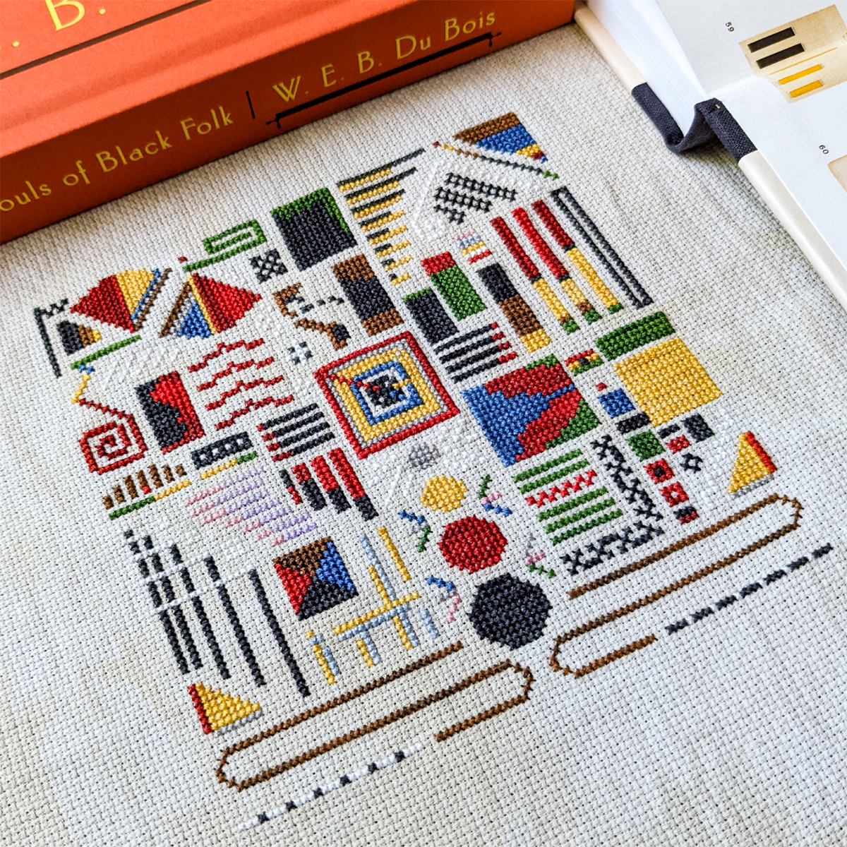 Data Portraits in Paris 1900 Cross Stitch Pattern-Stitched Modern