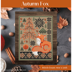 Autumn Fox Cross Stitch Pattern