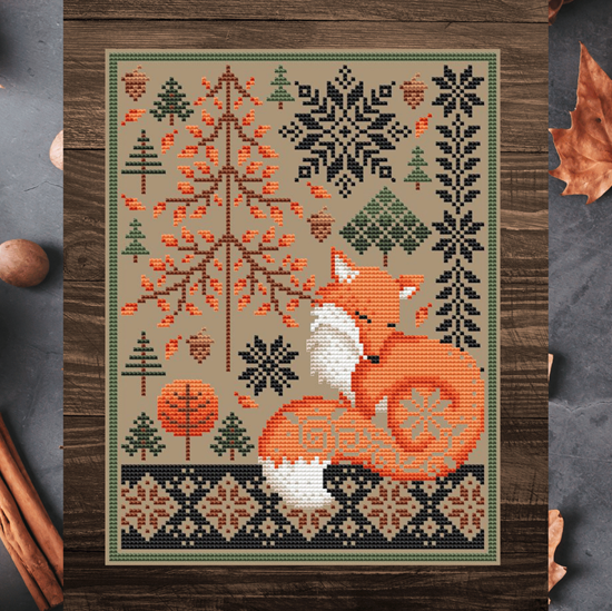 Autumn Fox Cross Stitch Pattern