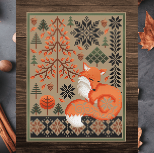 Autumn Fox Cross Stitch Pattern