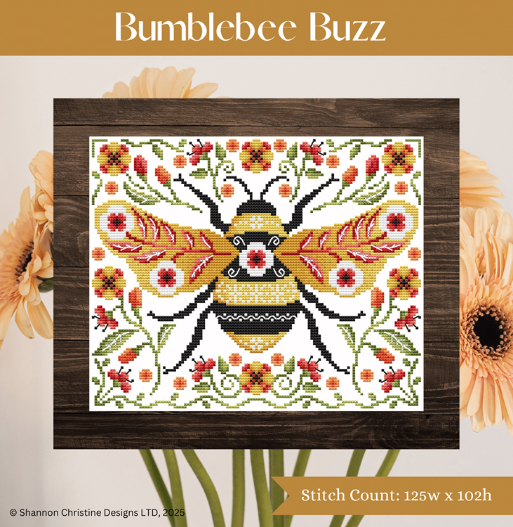 Bumblebee Buzz Cross Stitch Pattern