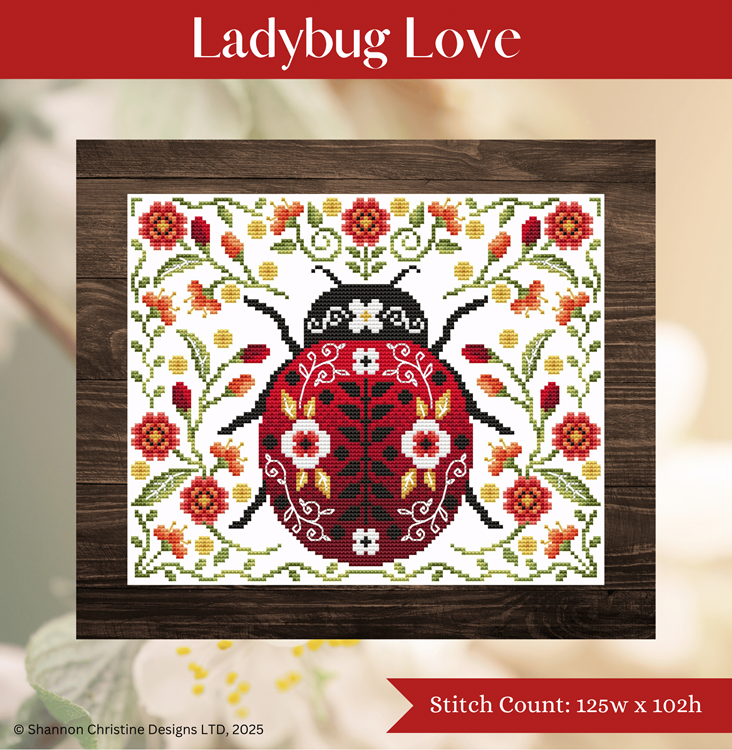 Ladybug Love Cross Stitch Pattern