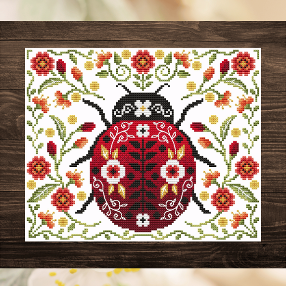 Ladybug Love Cross Stitch Pattern