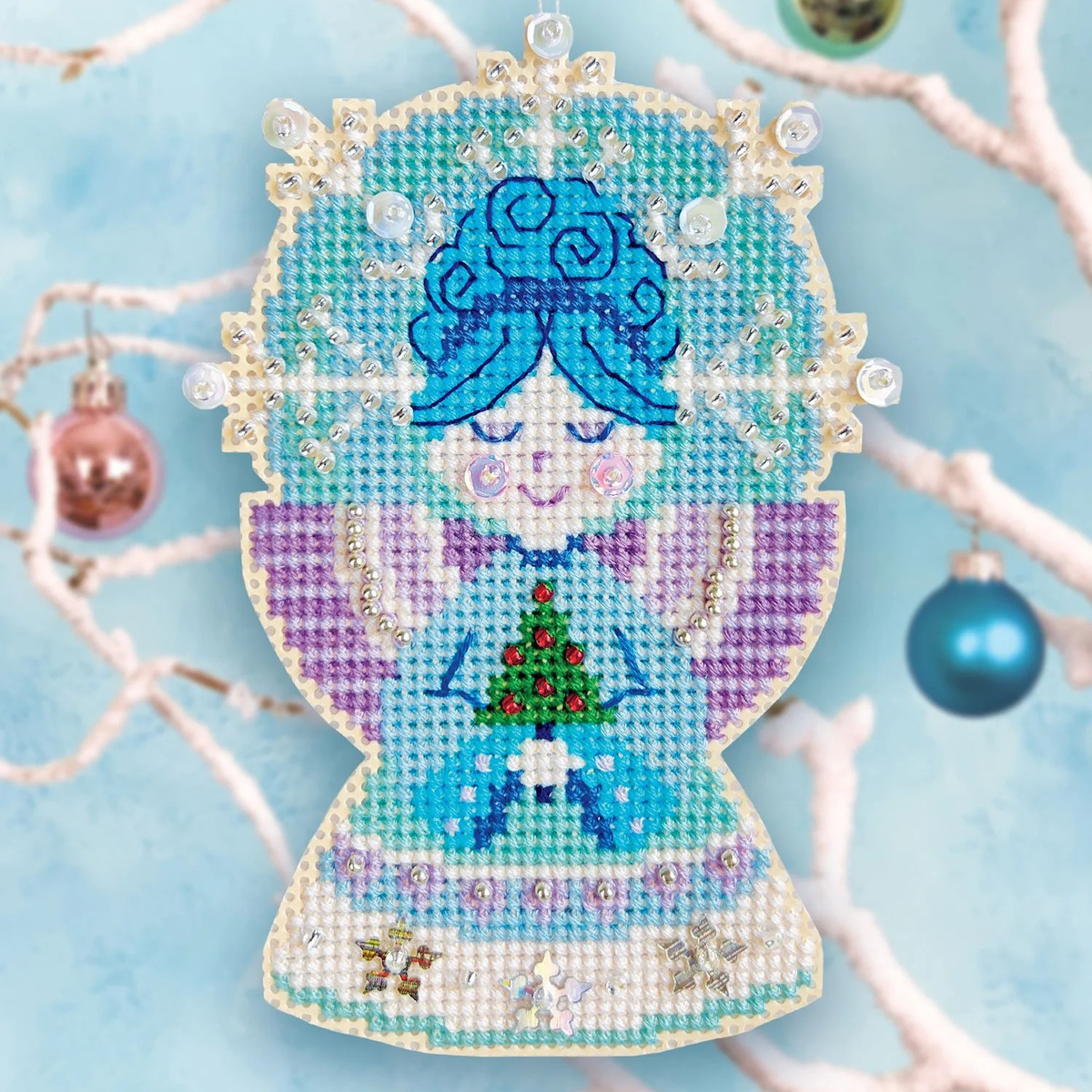 Snow Angel Cross Stitch Ornament Kit