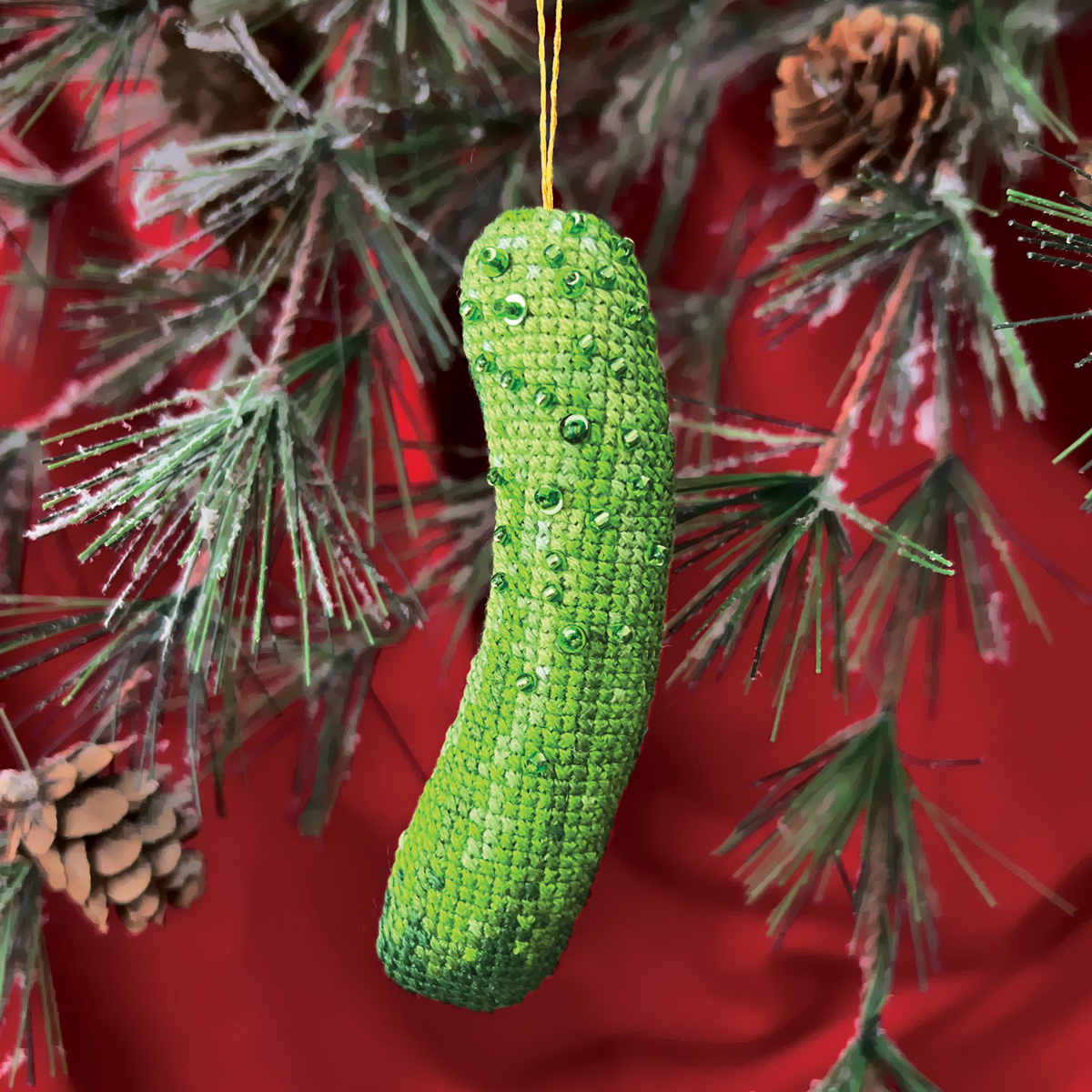 Christmas Pickle Cross Stitch Ornament Kit