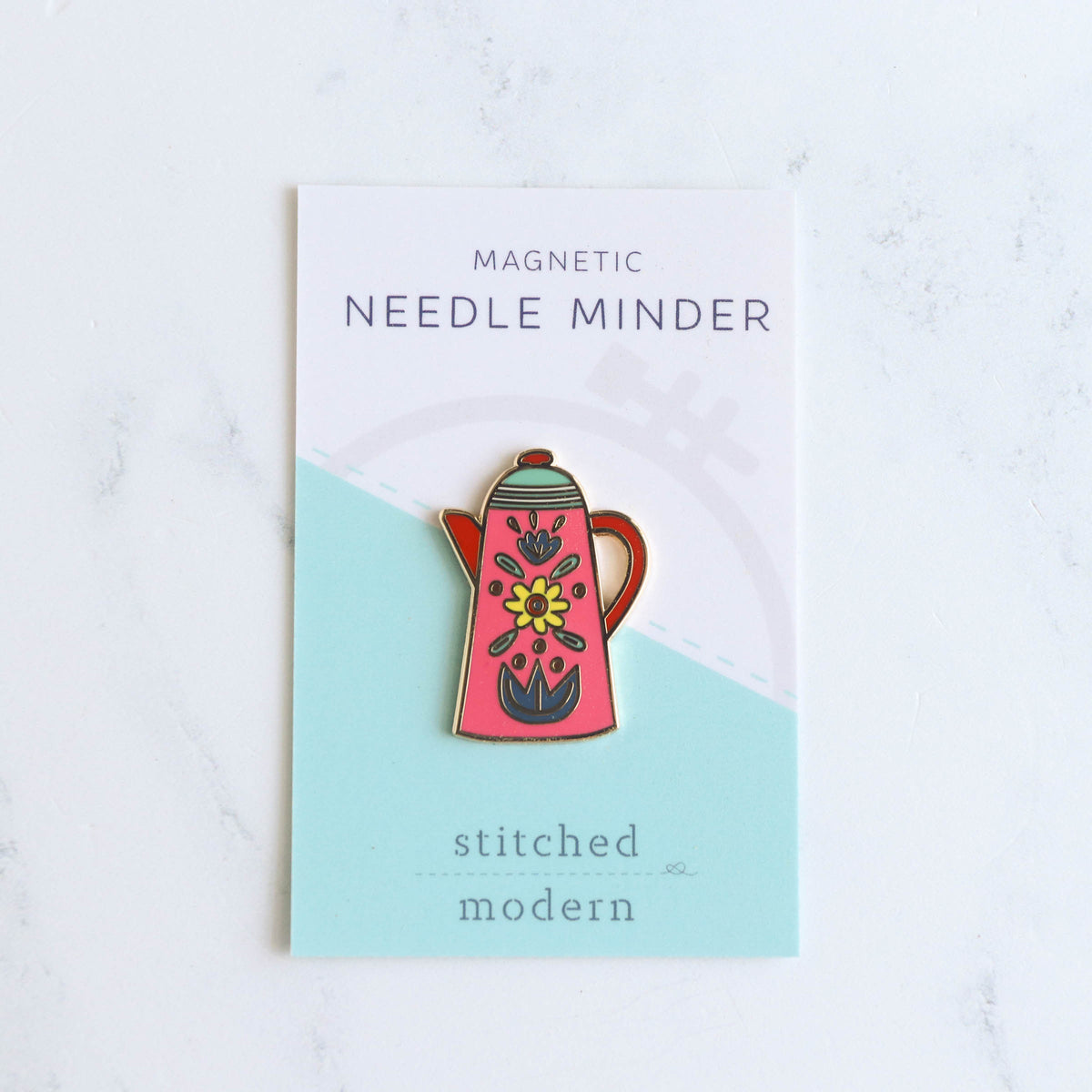 Pink Teapot Magnetic Needle Minder