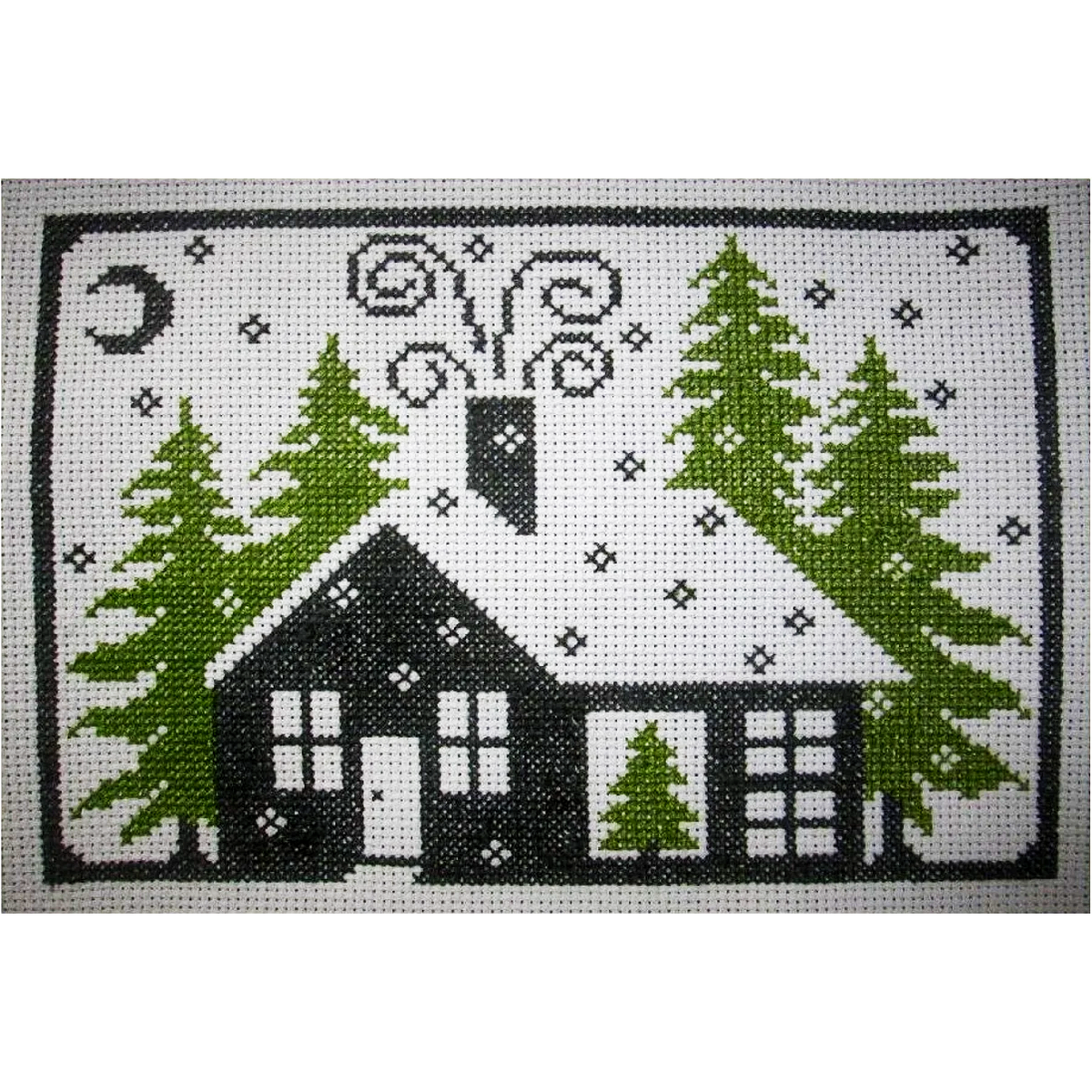 Cozy Christmas Cottage Cross Stitch Pattern