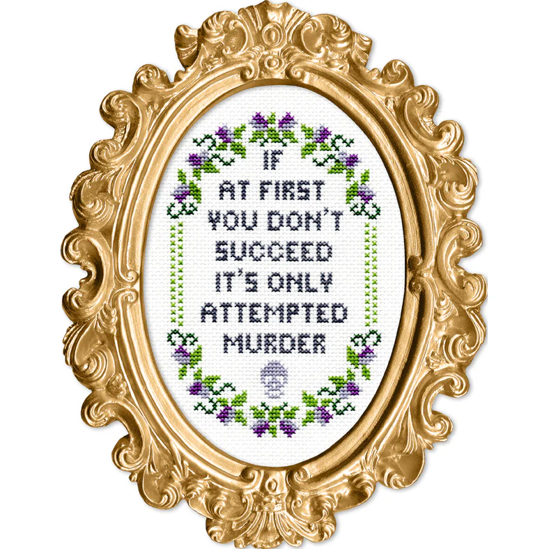 If at First You Don't Succeed Cross Stitch Kit-Stitched Modern