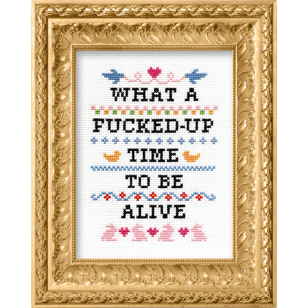 What a F'd Up Time to Be Alive Cross Stitch Kit-Stitched Modern