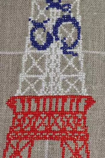 Eiffel Tower Tea Towel Cross Stitch Kit