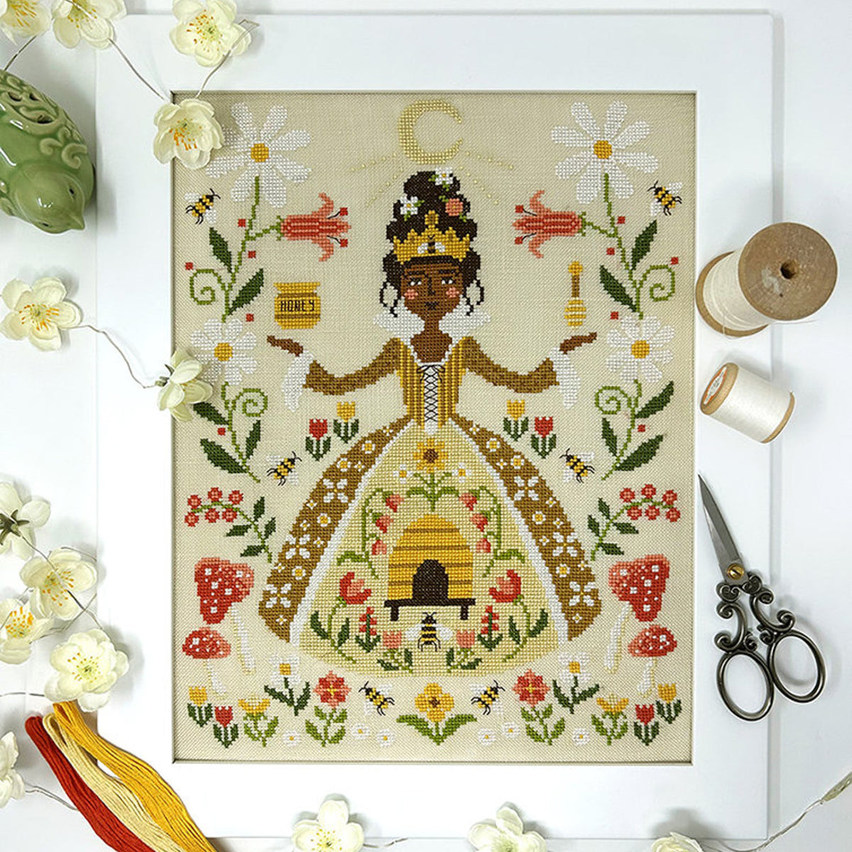 The Bee Queen Cross Stitch Pattern