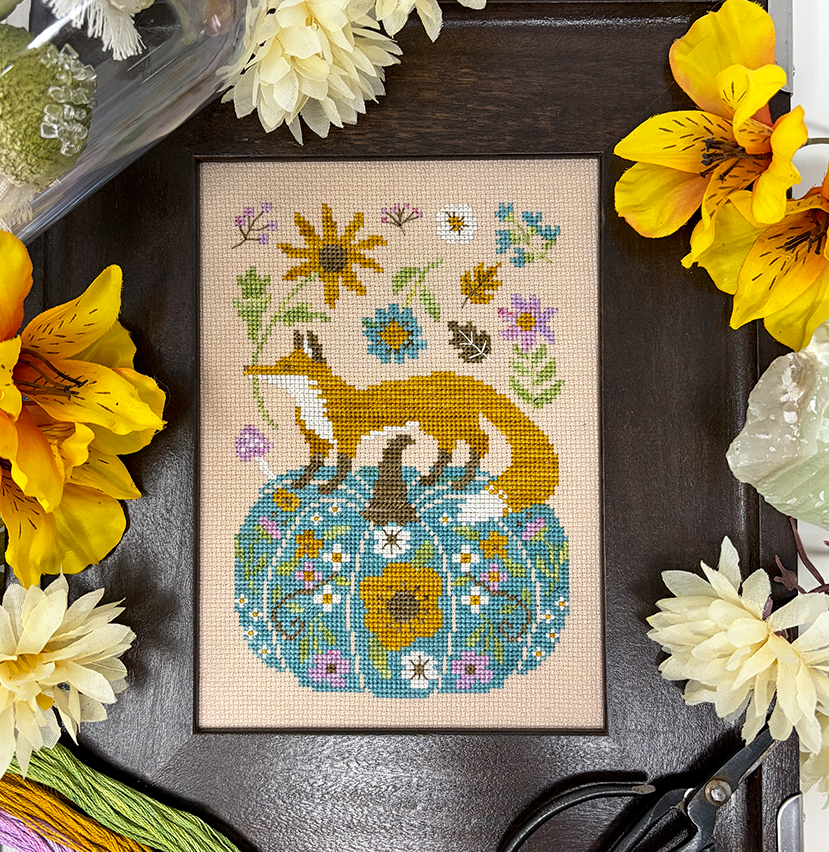 Foxy Fall Pumpkin Cross Stitch Pattern