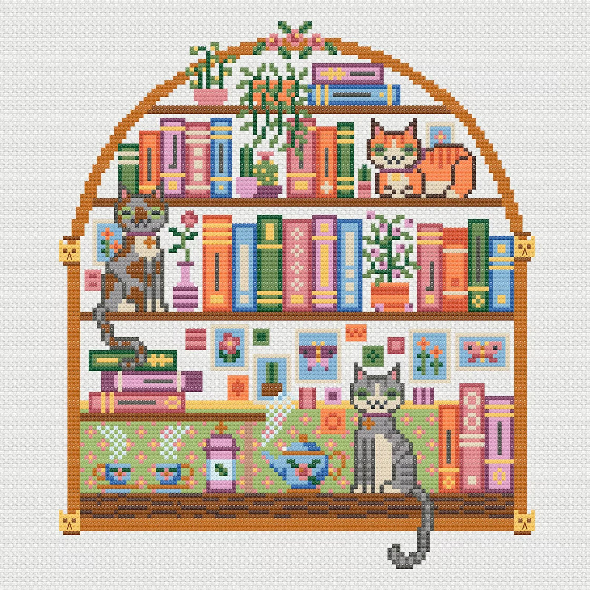 Book Nook Cross Stitch Pattern