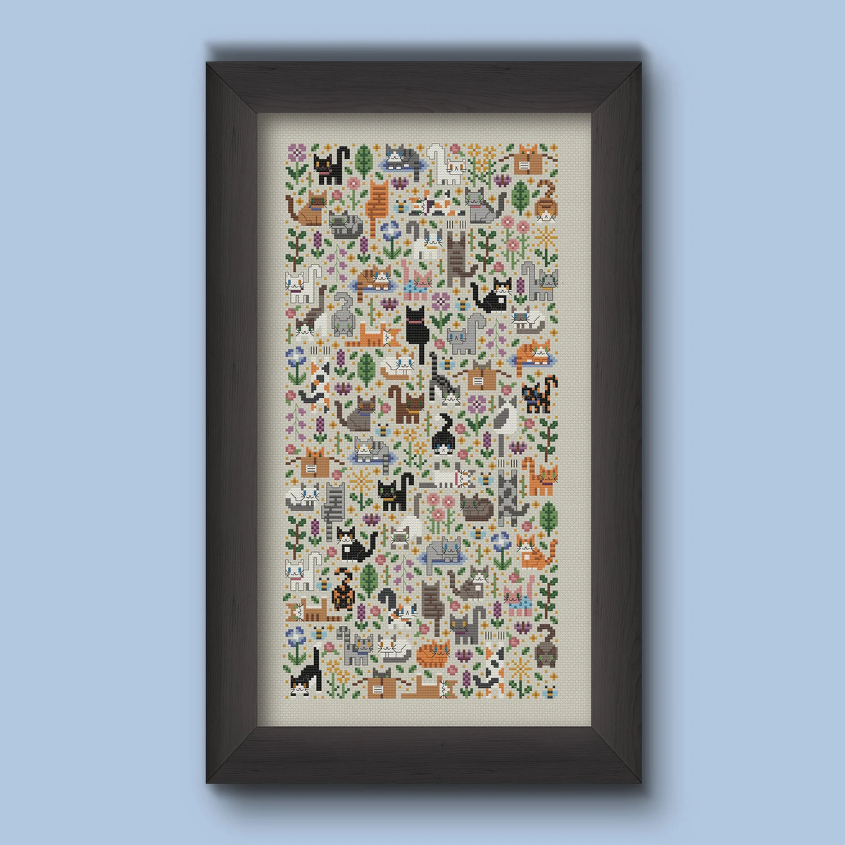 Cat Garden Cross Stitch Pattern