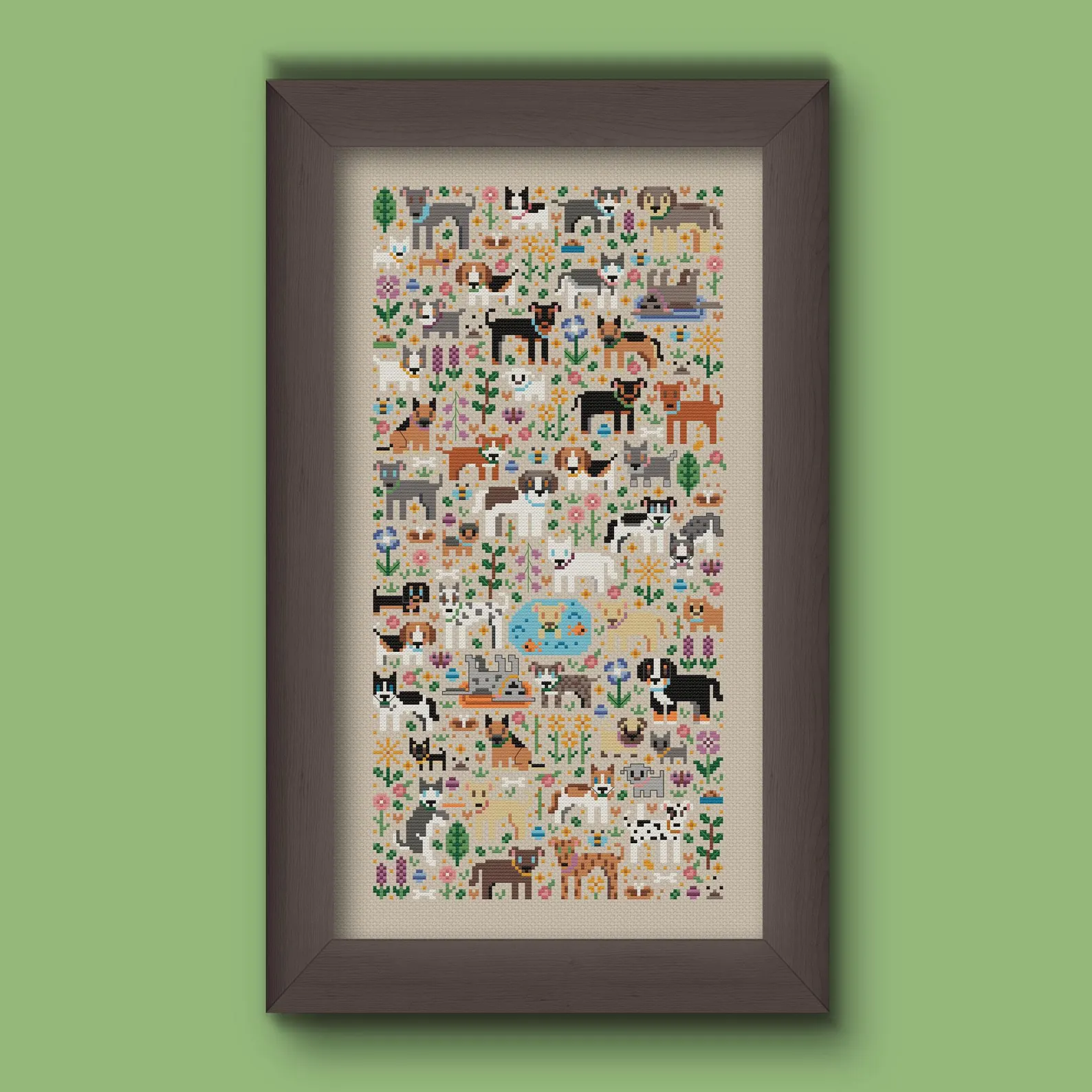 Dog Park Cross Stitch Pattern
