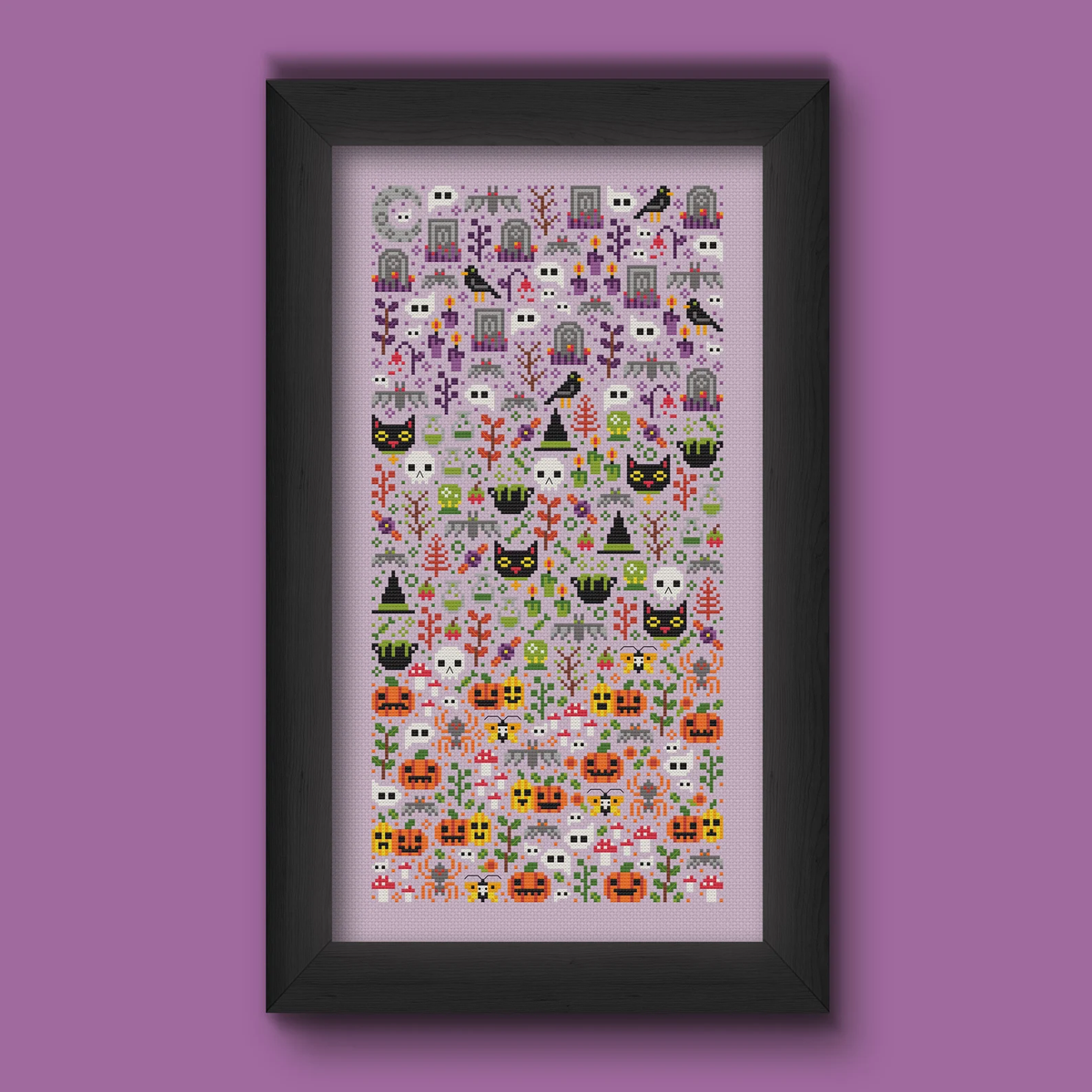 Halloween Garden Cross Stitch Pattern