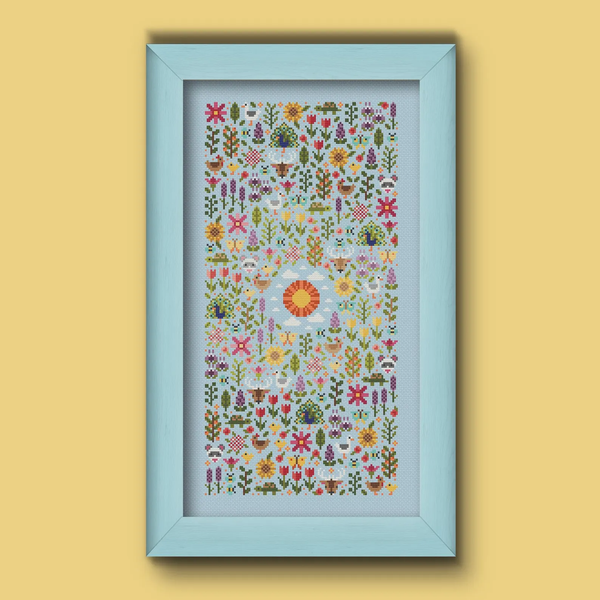 Light Garden Cross Stitch Pattern - Stitched Modern