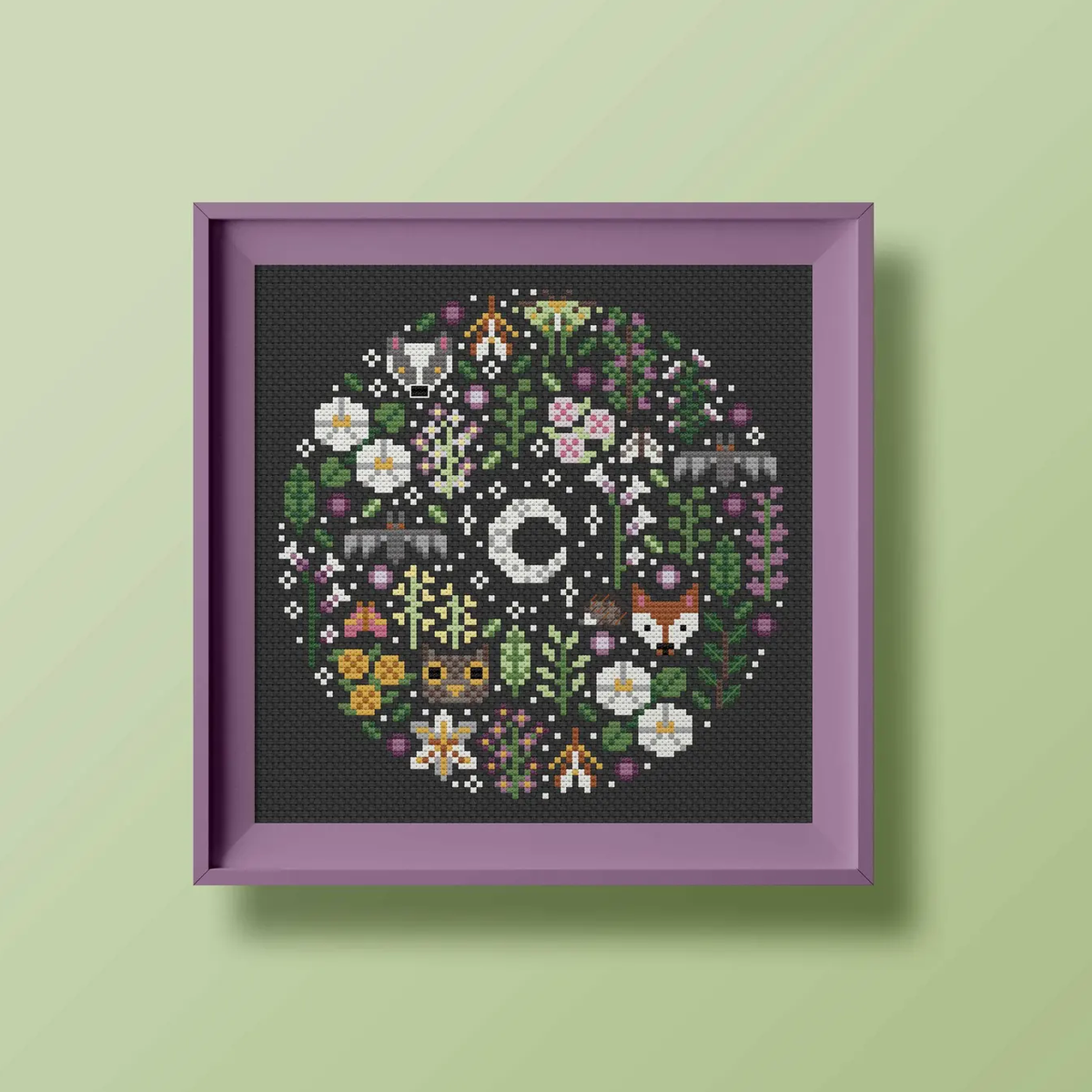 Mini Night Garden Cross Stitch Pattern