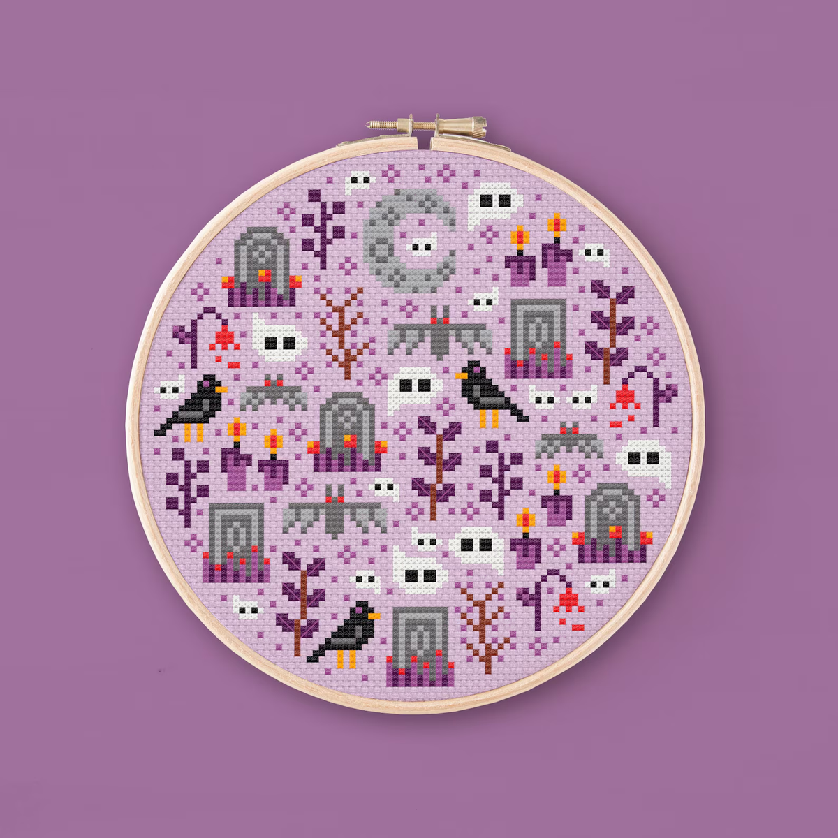 Victorian Graveyard Cross Stitch Pattern
