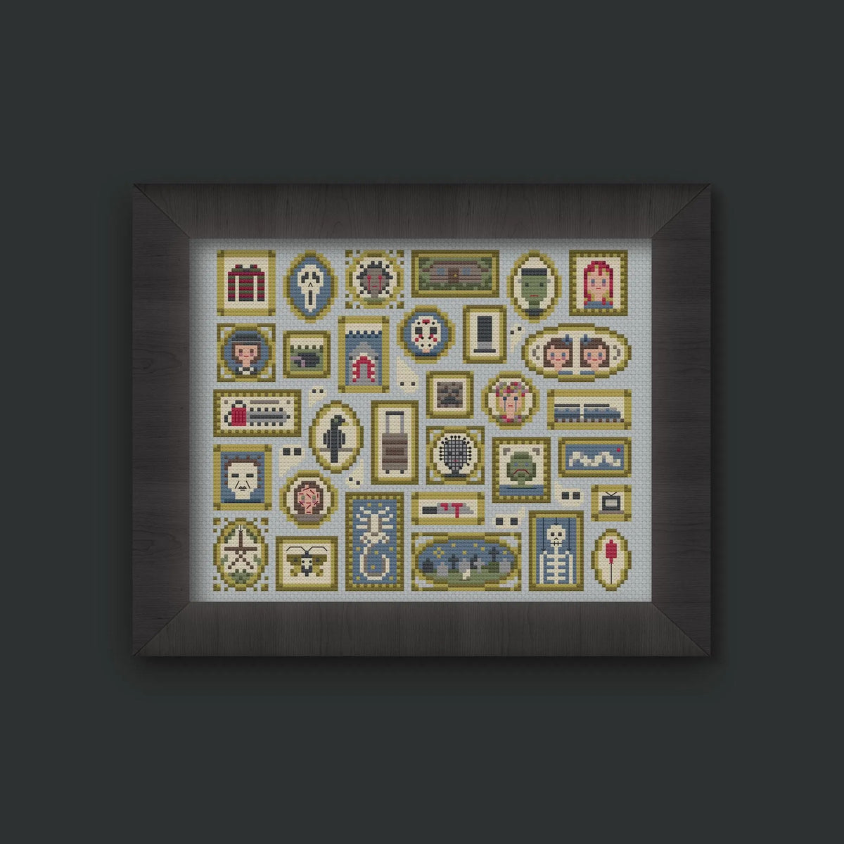 Horror Movie Museum Cross Stitch Pattern