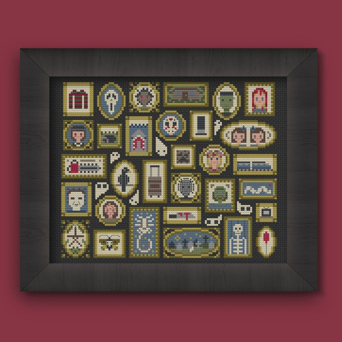 Horror Movie Museum Cross Stitch Pattern