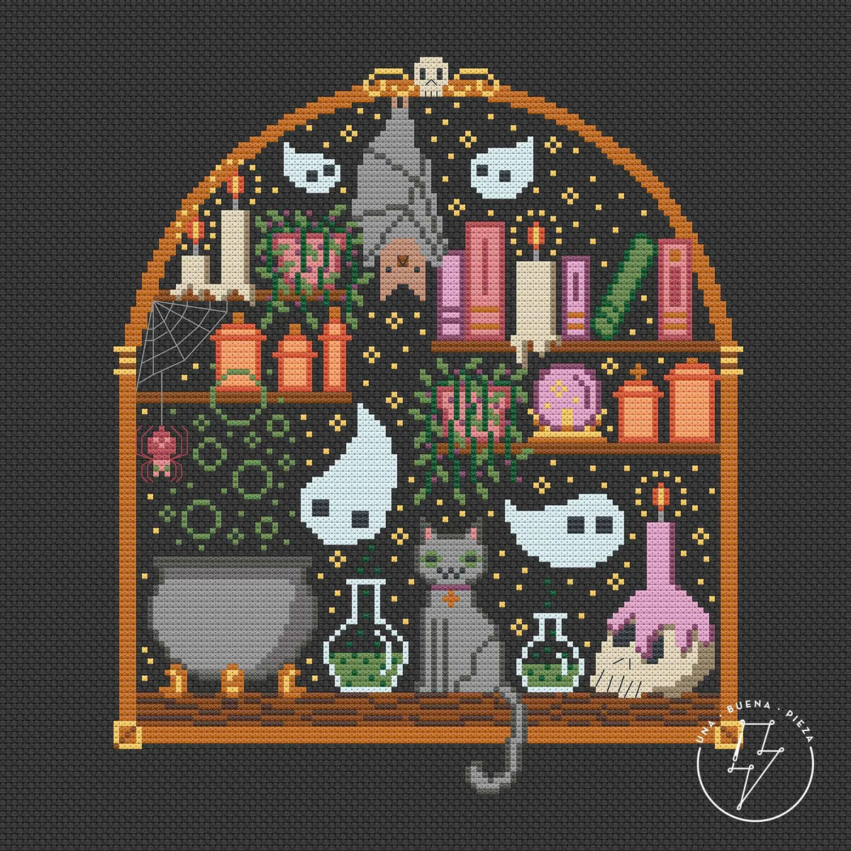 Witchy Desk Cross Stitch Pattern