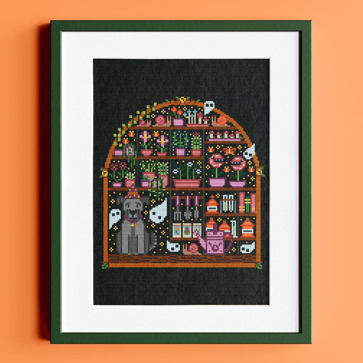 Witchy Greenhouse Cross Stitch Pattern