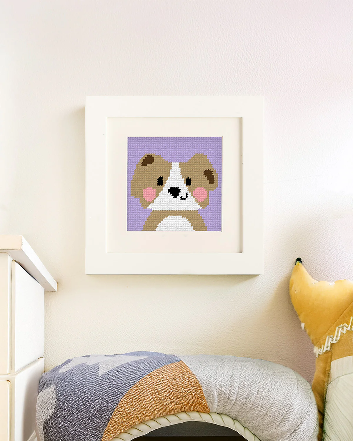 Needlepoint Kit for Kids - David, the Dog-Stitched Modern