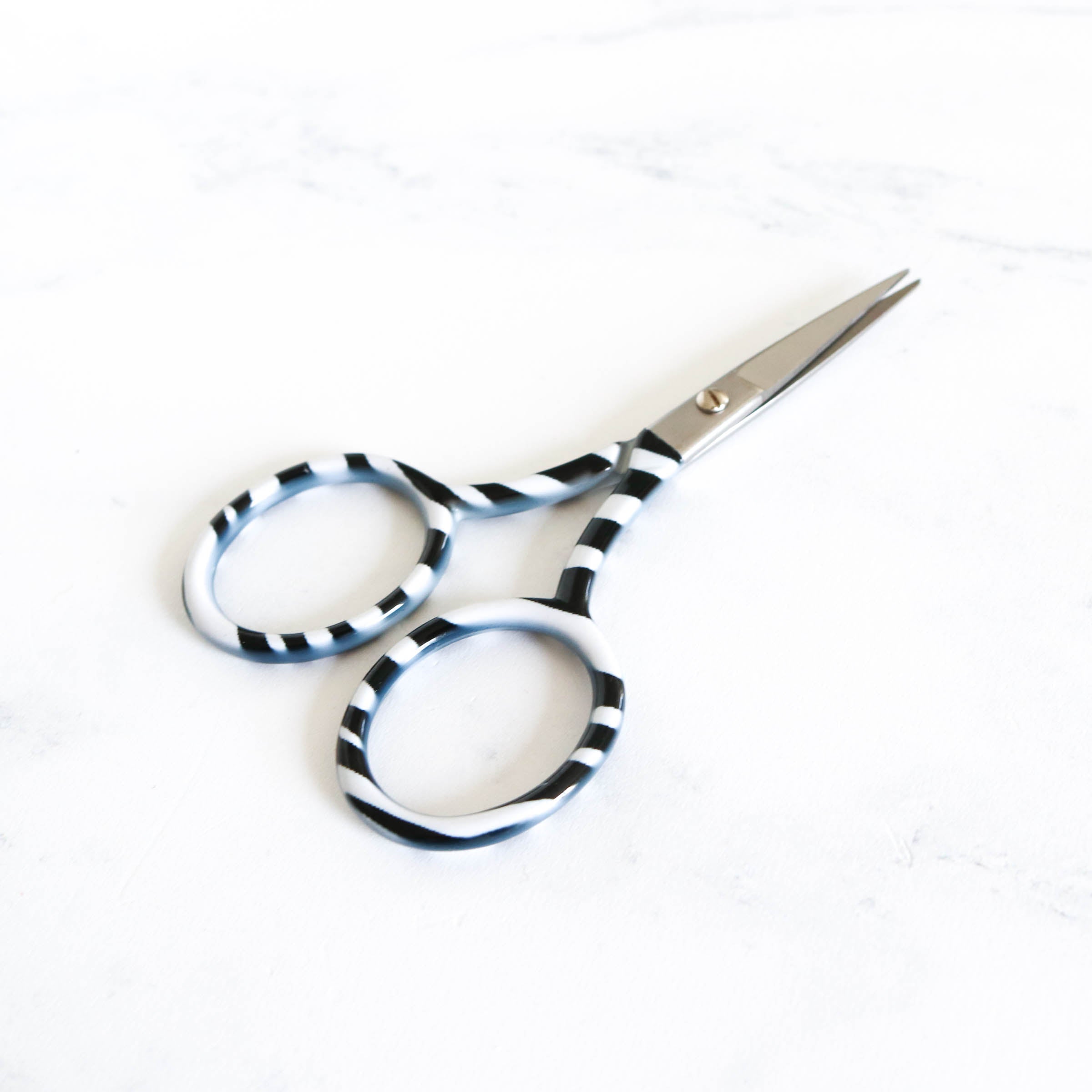 3 3/4 Black and White Zebra Print - Embroidery Scissors stainless steel  cross stitch needlepoint small sewing sharp needlework crafts