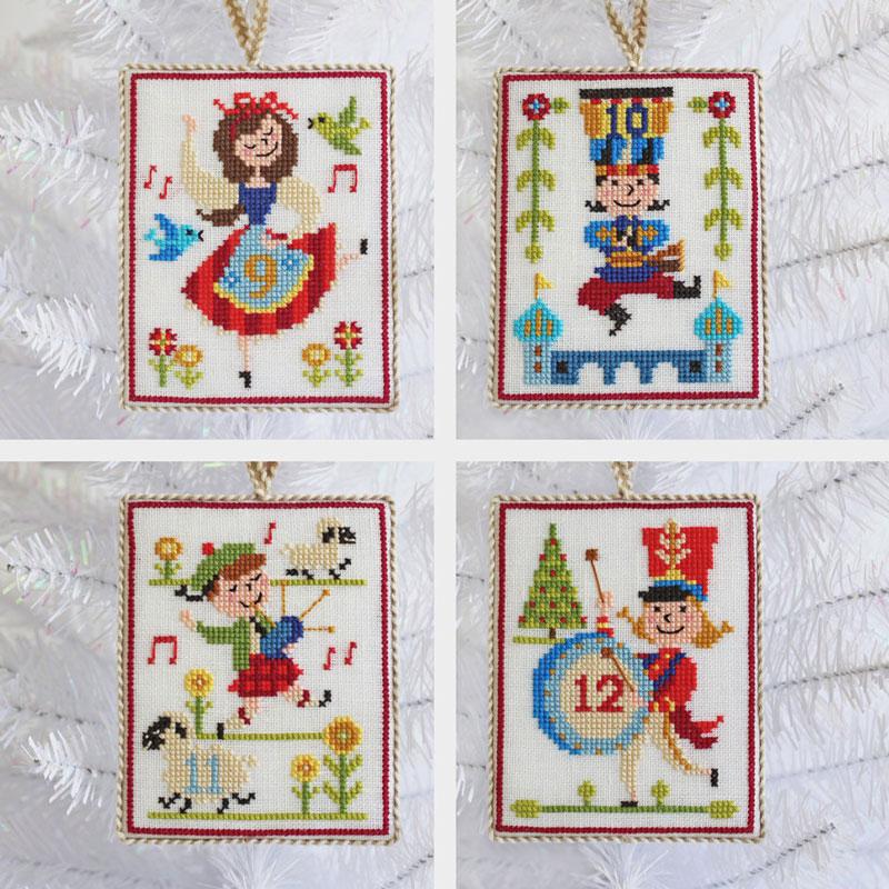 Twelve Days of Christmas Cross Stitch Ornaments Pattern