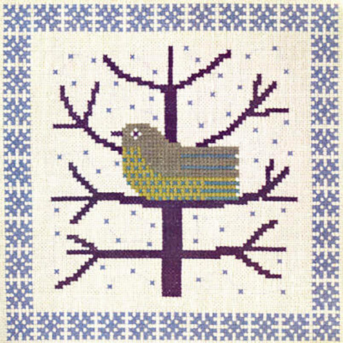 Vintage Birds Cross Stitch Kit - Calendar Series, January 1969